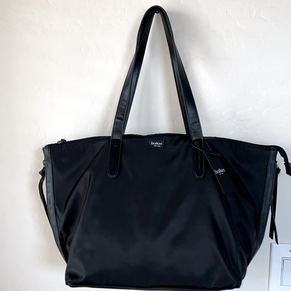 Botkier Black Nylon & Leather Large Tote